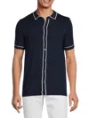 FRENCH CONNECTION MEN'S LUX TIPPED BUTTON FRONT POLO
