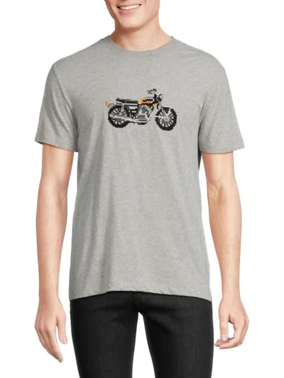 French Connection Men's Motorbike Graphic Tee In Light Grey