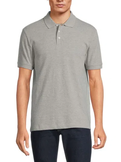 French Connection Men's Popcorn Short Sleeve Polo In Light Grey