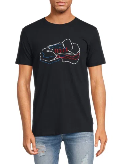 French Connection Men's Sneaker Embroidery Tee In Marine