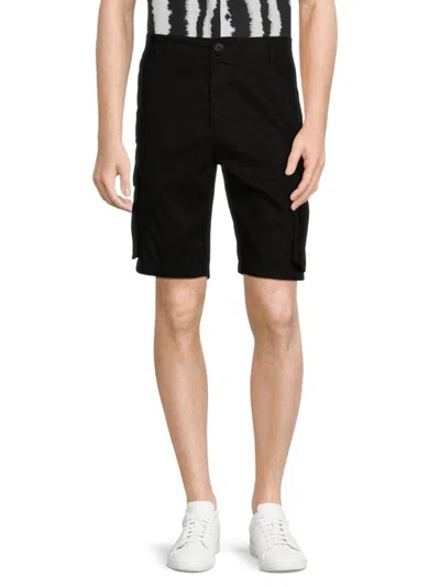 French Connection Men's Solid Cargo Shorts In Black