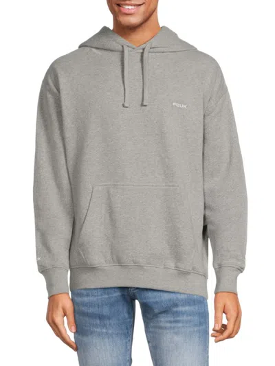 French Connection Men's Solid Drawstring Hoodie In Light Grey