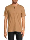 French Connection Men's Solid Henley In Kangaroo