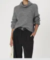 French Connection Mersai Long Sleeve Roll Neck Jumper In Stone Grey Mel In Gray