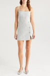 French Connection Metallic Tweed Minidress In 40-light Blue Multi