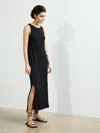 French Connection Mia Textured Jersey Long Dress  Dresses In Black