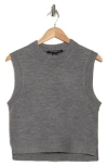 French Connection Millia Ribbed Sweater Vest In Mid Grey