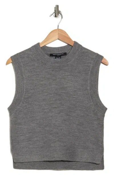 French Connection Millia Ribbed Sweater Vest In Mid Grey