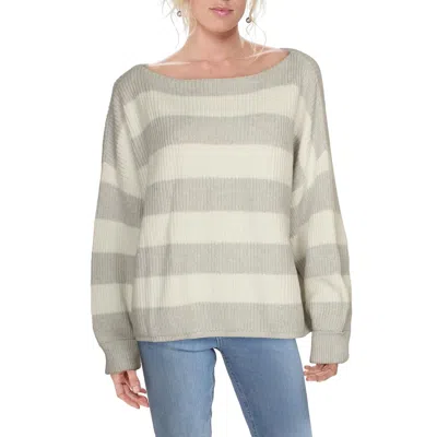 French Connection Millie Womens Striped Boatneck Pullover Sweater In Multi
