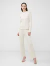 French Connection Minar Rib Trousers In Cream