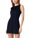 French Connection Sleeveless Cotton Sateen Minidress In Black