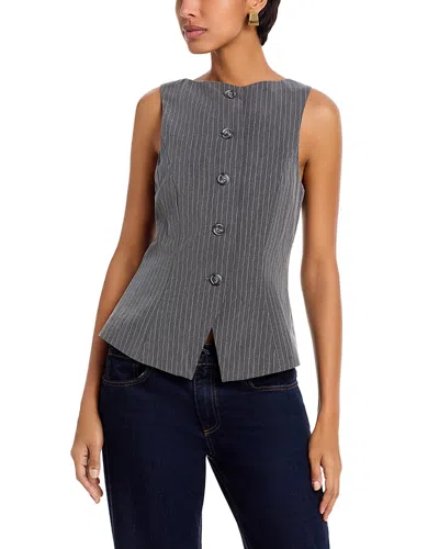 French Connection Minka Pinstriped Vest In Gray