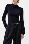 French Connection Cosysoft Mock Neck Sweater In 01-black