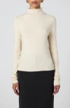 French Connection Women's Babysoft Highneck Sweater In 12-oatmeal Mel