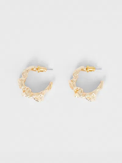 French Connection Molten Metal Half Hoop Earrings Gold