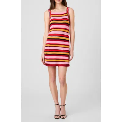 French Connection Motley Stripe Rib Tank Dress In Multi