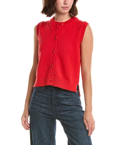 French Connection Mozart Button Down Vest In Red