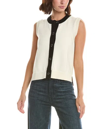 French Connection Mozart Button Down Vest In White