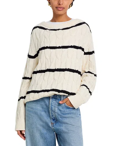 French Connection Mozart Chunky Boat Neck Cable Knit Sweater In Neutral
