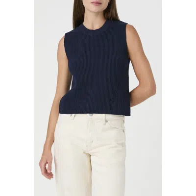 French Connection Mozart Cotton Sweater Vest In Blue