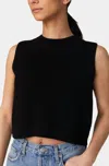 French Connection Mozart Crew Neck Sleeveless Vest In Black In Black