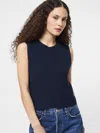 French Connection Mozart Crop Sweater Vest In Blue