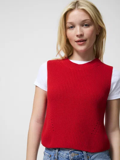 French Connection Mozart Crewneck Sleeveless Vest  Knitwear In Red