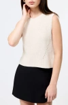 French Connection Mozart Crop Sweater Vest In Neutral