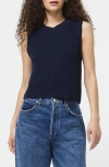 French Connection Mozart Crop Sweater Vest In Blue