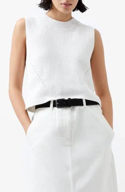 French Connection Mozart Crop Sweater Vest In White