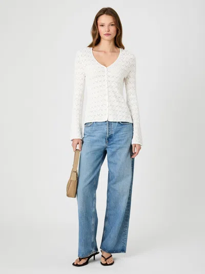 French Connection Mozart Heartleaf Crochet Long Sleeve Top In Multi
