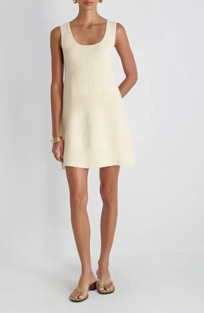 French Connection Mozart Mixed Stitch Sleeveless Minidress In Neutral