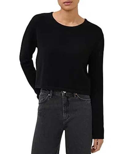 French Connection Mozart Moss Stitch Long Sleeve Jumper In Black