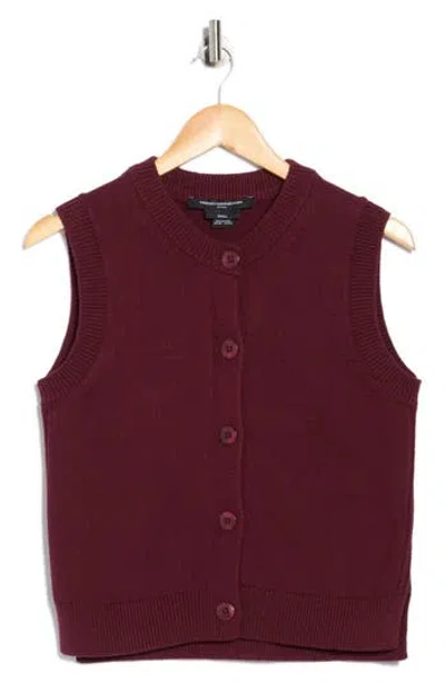 French Connection Mozart Sleeveless Cotton Sweater Vest In Brown