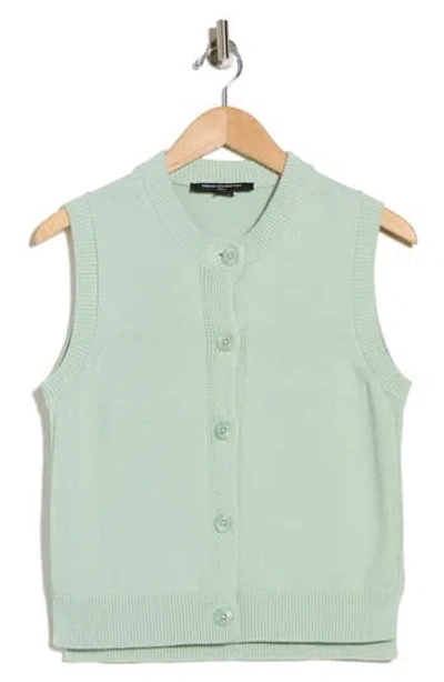French Connection Mozart Sleeveless Cotton Sweater Vest In Green