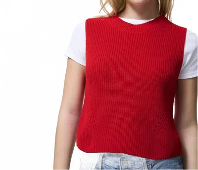 French Connection Mozart Sleeveless Crewneck Sweater In Mars Red