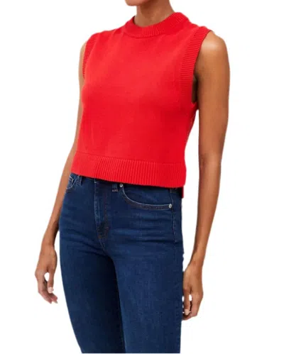 French Connection Mozart Sleeveless Vest In Mars Red In Multi