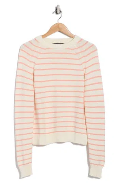 French Connection Mozart Stripe Crewneck Sweater In Neutral