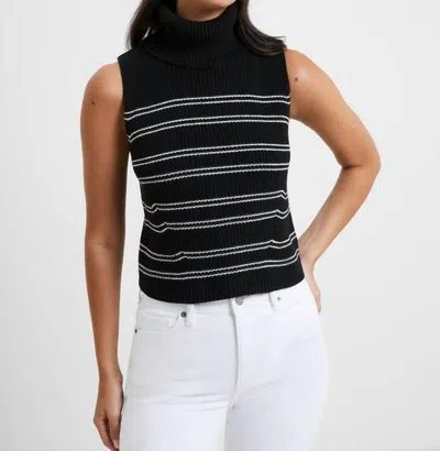 French Connection Mozart Stripe Sleeveless Jumper In Black/white