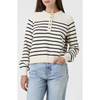 French Connection Mozart Stripe Sweater In Cream/ Navy Stripe A/ S