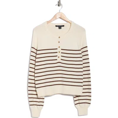 French Connection Mozart Stripe Sweater In White