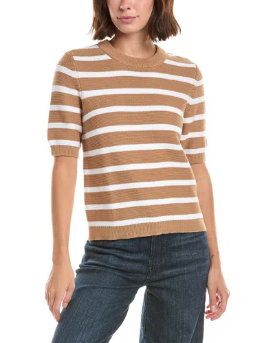 French Connection Mozart Stripe Top In Brown