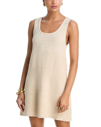 French Connection Mozart Mixed Stitch Sleeveless Minidress In Neutral