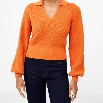 French Connection Mozart V-neck Collar Sweater In Orange