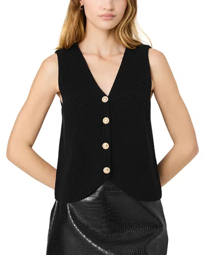 French Connection Mozart V Neck Rib Vest In Black