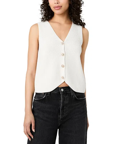 French Connection Mozart V Neck Rib Vest In White