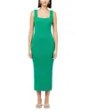 French Connection Mozza Sleeveless Rib Midi Sweater Dress In Green Tambourine