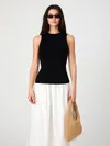French Connection Mozza Rib Tank Top  Tops In Black