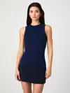 French Connection Mozza Rib Tank Top In Blue