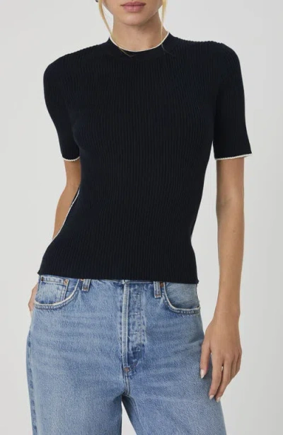 FRENCH CONNECTION FRENCH CONNECTION MOZZA SHORT SLEEVE COTTON RIB SWEATER